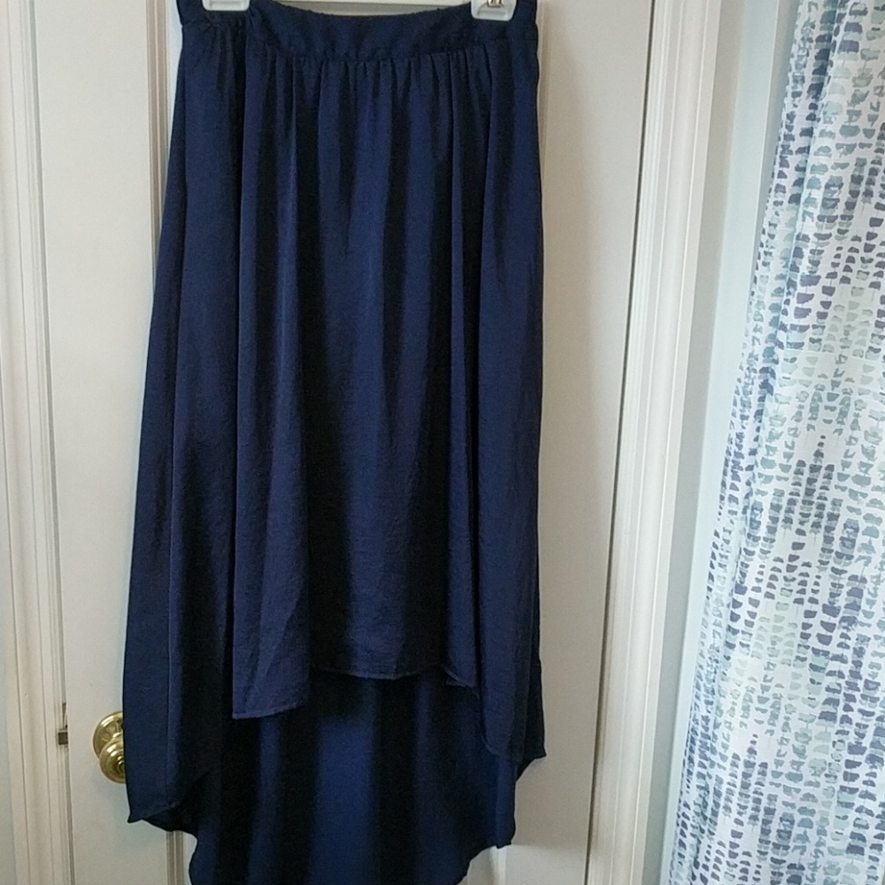 Blue high/low skirt